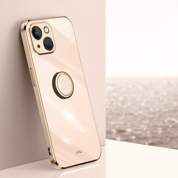 TECH CIRCLE Cute Case for Apple iPhone 14 Pro Max 6.7 inch 2022,Slim Fit Lightweight Thin Cover with Phone Ring Holder Durable Silicone Case Sturdy Anti-Scratch Protective Grip Stand Phone Case,Pink