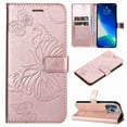 thumbnail image 1 of TECH CIRCLE Cute Embossed Butterfly PU Leather Phone Case for iPhone 16 Pro Max (6.9") - PU Leather Protective Lightweight Flip Wallet Case with Wrist Strap, Stand Feature, Rosegold, 1 of 7