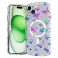 thumbnail image 1 of TECH CIRCLE Cute Case for iPhone 15 Plus (6.7") 2023 Cell Phone with Wave Edge, Compatible with MagSafe Accessory, Screen Camera Protection, Shockproof Protective Cove, Colorful Butterfly, 1 of 7