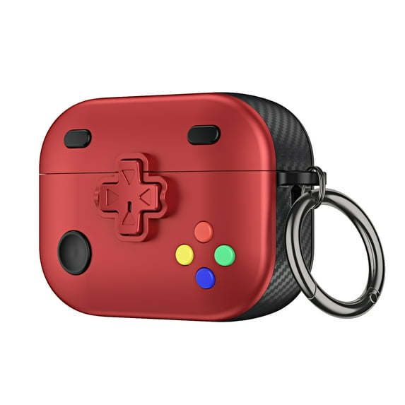 TECH CIRCLE Cute Headphone Case for Apple Airpods (3rd Generation) 2021 release - Games Console Cartoon Case, Durable Soft TPU Case with A Ring, Portable Protective Lightweight Cover, Red