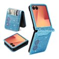 thumbnail image 1 of TECH CIRCLE Cute Shiny Wallet Case for Samsung Galaxy Z Flip 7 (2025 Release) 6.8", With Card Slot, PU Leather Protective Lightweight Slim Fit Cute Cover for Women Men, Skyblue, 1 of 7