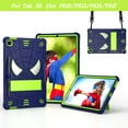 thumbnail image 1 of TECH CIRCLE Cute Spider Case for Samsung Galaxy Tab S6 Lite 10.4" Tablet 2020 (Model SM-P610 /SM-P615) - Heavy Duty Protection Protective Rugged Kids Cover Case with Stand / Shoulder Strap, Navy+Green, 1 of 5