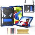 thumbnail image 1 of TECH CIRCLE for iPad 11th Generation (A16) Shockproof Hard Case 11" 2025 with Kickstand/Shoulder Strap/Stylus, Cute Spider Protective Sturdy Rugged Kids Cover for iPad 10th Gen 10.9" 2022, Black+Blue, 1 of 6