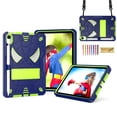 thumbnail image 1 of TECH CIRCLE for iPad Mini (7/6th Generation) A17 Pro/A15 Case 8.3-Inch (2024/2021 Release), Cute Spider Back Cover Protective Shockproof Durable Kids Case with Kickstand / Shoulder Strap, Navy+Green, 1 of 5