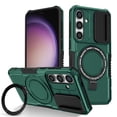 thumbnail image 1 of TECH CIRCLE Dual-Layer Rugged Case for Galaxy S26+, Built-in Slide Camera Cover/Kickstand, Compatible with MagSafe Wireless Charging, Shockproof Protective Hard Shell Phone Cover, Darkgreen, 1 of 10