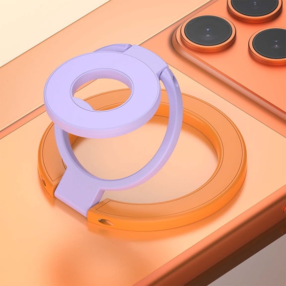 TECH CIRCLE Dual-Tone Dual-Sided Magnetic Phone Ring Holder and Stand, Strong Magnet Finger Grip for Travel and Daily Use, Orange+Purple