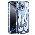 thumbnail image 1 of TECH CIRCLE Electroplated TPU Phone Case For iPhone 13 (2021) 6.1",  Bling Case with Crystal Rhinestones, Hollow-out Design, Heat Dissipation, Lightweight Slim Fit Protective Cute Case, Blue, 1 of 7