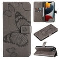 thumbnail image 1 of TECH CIRCLE Embossed Butterfly Case for 2022 iPhone 14 (6.1") - Protective Foldable Stand Flip Cute Case (Gray), 1 of 5