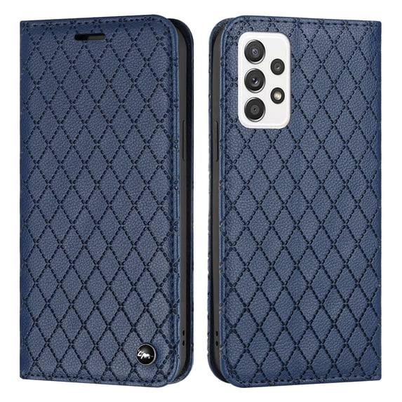TECH CIRCLE Embossing Design Leather Phone Case for Samsung Galaxy A23 4G,Magnetic Closure Folio Flip RFID Blocking Card Slots Wallet Shockproof Protective Cover,Blue