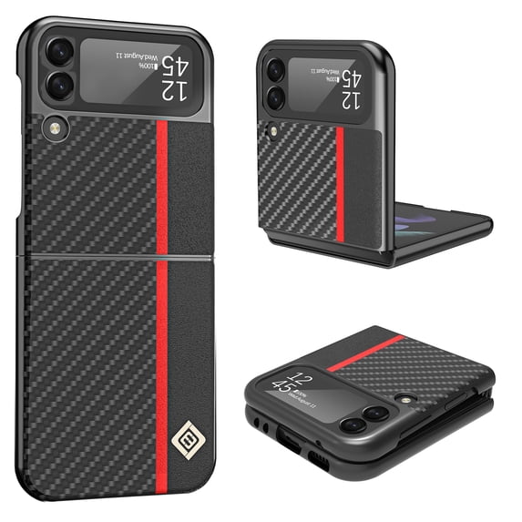 TECH CIRCLE Fabric Case for 2022 Galaxy Z Flip 4 5G Cell Phone (6.7") - Slim Fit Lightweight Rugged Case (Black)