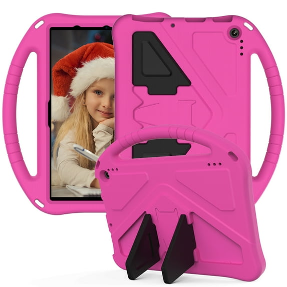 TECH CIRCLE Fire HD 10 & HD 10 Plus Tablet Case for Kids(13th/11th Generation, 2023/2021 Release),Lightweight Shockproof Handle Stand Kids Case for Amazon Kindle Fire HD 10 Plus & 10 Kids Pro,Rose
