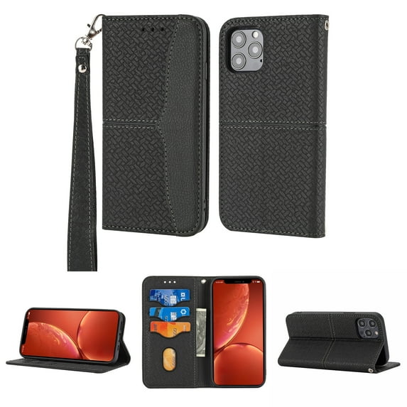 TECH CIRCLE Fit for Apple iPhone 14 Pro Max 6.7 inch (2022) Wallet Case,Magnetic Flip Stand Protective Cover PU Leather Purse Style with ID & Credit Card Slots Holder Phone Cover,Black