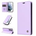 thumbnail image 1 of TECH CIRCLE Fit for Samsung Galaxy S22 Plus Wallet Case with ID Credit Card Slots & Cash Pocket, Full Protection Plain Leather Magnetic Flip Kickstand Phone Case Cover,Purple, 1 of 11