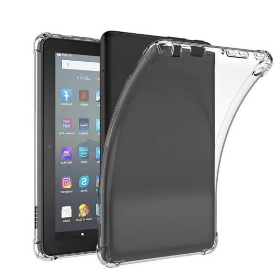 TECH CIRCLE Flip Case for All-new Kindle Fire 7 Tablet (7" Display, 12th Generation) - Clear Back Simple Case Slim Thin Lightweight Silicone Cover for 2022 Kindle Fire 7 Tablet (Clear)