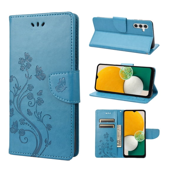 TECH CIRCLE Flip Case for 2023 Galaxy A14 5G - Protective Leather Wallet Stand Case, Blue