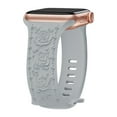 thumbnail image 1 of TECH CIRCLE Floral Engraved Band for Apple Watch Band 40mm 41mm 38mm Women, Soft Silicone Cute Flower Rose Embossed Sport Strap for iWatch Band Series SE 9 8 7 6 5 4 3 2 1,Gray, 1 of 6