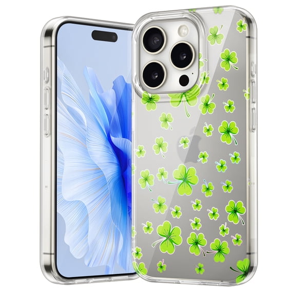 TECH CIRCLE Flower Case For iPhone 14,Colorful Stylish Slim Clear Soft TPU Flexible Rubber Shockproof Protective Floral Girls Woman Case for Apple iPhone 14 6.1" 2022,Green