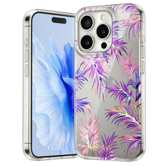 TECH CIRCLE Flower Case For iPhone 13,Colorful Stylish Slim Clear Soft TPU Flexible Rubber Shockproof Protective Floral Girls Woman Case for Apple iPhone 13 6.1" 2021,Pink