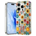 thumbnail image 1 of TECH CIRCLE Flower Case For iPhone 13,Colorful Stylish Slim Clear Soft TPU Flexible Rubber Shockproof Protective Floral Girls Woman Case for Apple iPhone 13 6.1" 2021,Orange, 1 of 5