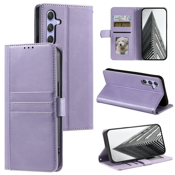 TECH CIRCLE Folio Case for Google 9 (6.1") 2024 Phone - Protective Flip Fold Case with Wrist Strap, Built-in Stand & Card Slots Holders, Lightweight Portable Phone Cover, Purple