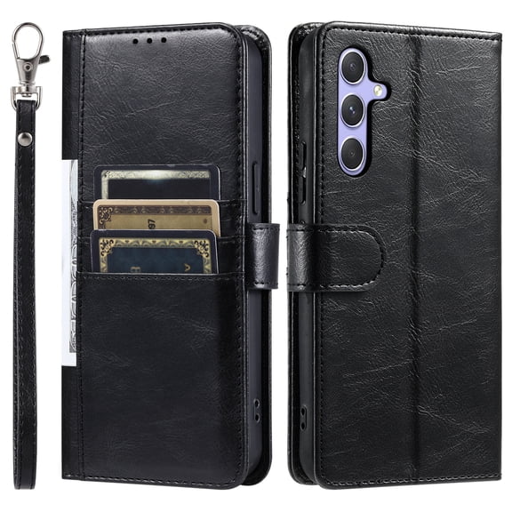 TECH CIRCLE Folio Case for Google Pixel 7 Pro (6.7") 2022 Phone - Protective Flip Fold Case with Wrist Strap, Built-in Stand & Card Slots Holders, Lightweight Portable Phone Cover, Black