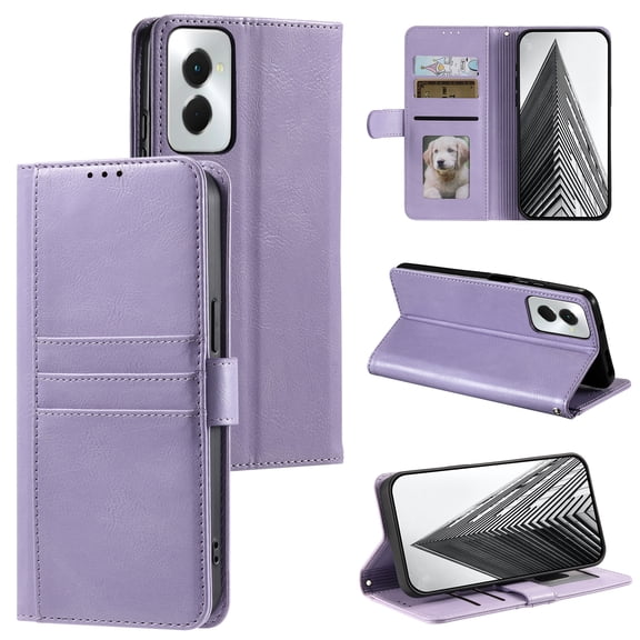TECH CIRCLE Folio Case for Motorola Moto G Power (2021) (6.6") 2021 Phone - Protective Flip Fold Case with Wrist Strap, Built-in Stand & Card Slots Holders, Lightweight Portable Phone Cover, Purple