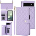 thumbnail image 1 of TECH CIRCLE Folio Faux Leather Case for Google Pixel 6a (6.1") 2022 - Protective Stylish Phone Case, Built-in Stand & Card Slots & Wrist Strap & Button Closure, Lightweight Portable Cover, Purple, 1 of 9