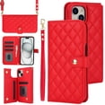 thumbnail image 1 of TECH CIRCLE Folio Faux Leather Case for iPhone 11 Pro (6.1") 2019 - Protective Stylish Phone Case, Built-in Stand & Card Slots & Wrist Strap & Button Closure, Lightweight Portable Cover, Red, 1 of 7