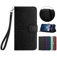 thumbnail image 1 of TECH CIRCLE Folio Phone Case for iPhone SE 2022/2020 & iPhone 8 & iPhone 7 - Lightweight Leather Shell with Stand Wallet Cover with Card Holder/Pocket Portable Simple Case with Wrist Strap, Black, 1 of 8