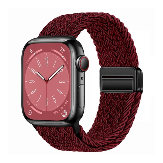 TECH CIRCLE For Apple Watch 42/44/45/49mm Adjustable Elastic Watch Band, Nylon Stretchy Solo Loop Bracelet Women Replacement for iWatch Bands Ultra 1/2 Series SE/9/8/7/6/5/4/3/2/1,T Red