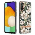 thumbnail image 1 of TECH CIRCLE For Galaxy A03s Case,360 Rotatable Flower Pattern Shiny Ring Holder Kickstand Soft TPU Girls Women Case Shockproof Protective Phone Case for Samsung Galaxy A03S 6.5" 2021,White, 1 of 1