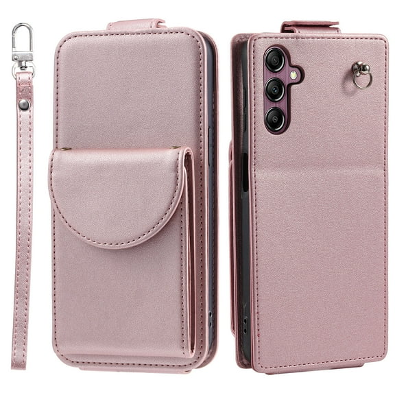 TECH CIRCLE For Galaxy A15 Wallet Case with Card Holder,PU Leather Flip Kickstand Magnetic Clasp Durable Shockproof Protective Phone Case for Samsung Galaxy A15 6.5" 2024,Rosegold