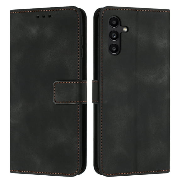 TECH CIRCLE For Galaxy A22 4G Wallet Case with Card Holders, Flip Case Wallet for Women Girls PU Leather Kickstand Wrist Strap Shockproof Phone Cover for Samsung Galaxy A22 4G 6.4" 2021,Black