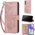 thumbnail image 1 of TECH CIRCLE For Galaxy A22 4G Wallet Case,Folio Flip Kickstand Shockproof Protective PU Leather Cover with Card Slot Cash Pocket Carrying Wrist Strap for Samsung Galaxy A22 4G 6.4" 2021,Rosegold, 1 of 7
