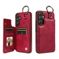 thumbnail image 1 of TECH CIRCLE For Galaxy A23 4G Wallet Case with Card Holder, PU Leather Kickstand Finger Grip Ring Shockproof Women Men Magnetic Protective Wallet Cover for Samsung Galaxy A23 6.6" 2022,Red, 1 of 9