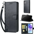thumbnail image 1 of TECH CIRCLE For Galaxy A34 5G Wallet Case,Folio Flip Kickstand Shockproof Protective PU Leather Cover with Card Slot Cash Pocket Carrying Wrist Strap for Samsung Galaxy A34 5G 6.2" 2023,Black, 1 of 7