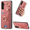 thumbnail image 1 of TECH CIRCLE For Galaxy A52 5G Case,PU Leather Slim Case with 360°Rotation Finger Ring Kickstand Camera Protector Protective Magnetic Car Mount Cover for Samsung Galaxy A52 5G 6.5" 2021,Pink, 1 of 8
