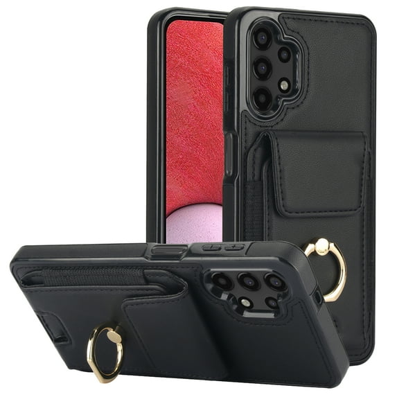 TECH CIRCLE For Galaxy A52 Case,Flip Wallet Case with Card Slots Ring Stand Holder Kickstand Folio PU Leather Protective Phone Cover for Samsung Galaxy A52 6.5" 2021,Black