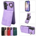 thumbnail image 1 of TECH CIRCLE For Galaxy A72 Wallet Case with Card Holder, Thin Slim PU Leather Finger Ring Kickstand Shockproof Protective Magnetic Women Men Phone Cover for Samsung Galaxy A72 4G/5G 6.7",Purple, 1 of 8