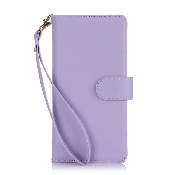 TECH CIRCLE For Galaxy Note 20 Wallet Case with Card Holder,PU Leather Flip Folio Shell Magnetic Closure Wrist Strap Kickstand Shockproof Protective Cover for Samsung Galaxy Note 20 2020,Lightpurple