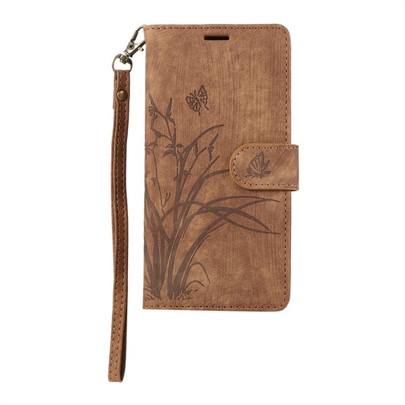 TECH CIRCLE For Galaxy S21 FE Case Wallet for Women Men with Card Holder,PU Leather Kickstand Magnetic Flip Strap Wristlet Magnetic Protective Girl Case for Samsung Galaxy S21 FE 6.4" 2022,Brown