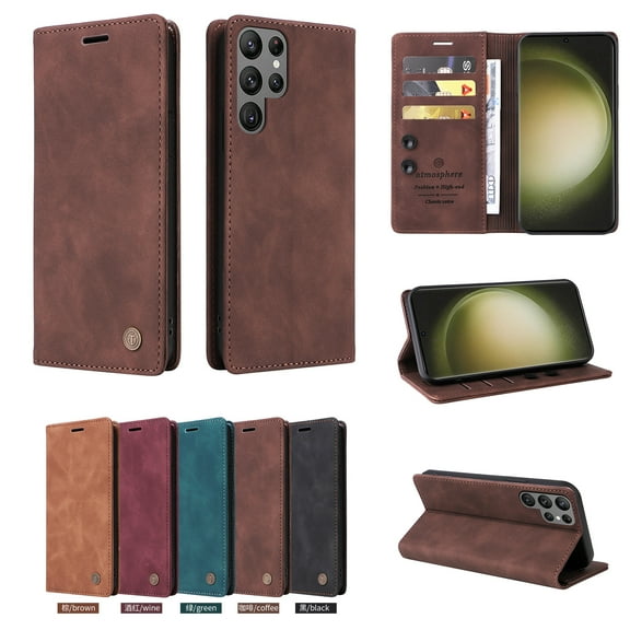 TECH CIRCLE For Galaxy S21 FE Wallet case,PU Leather Flip Folio Case with Card Holders RFID Blocking Kickstand Shockproof TPU Inner Shell Phone Cover forSamsung Galaxy S21 FE 6.4" 2022,Coffee