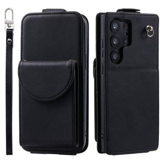 TECH CIRCLE For Galaxy S22 Ultra Wallet Case with Card Holder,PU Leather Flip Kickstand Magnetic Clasp Durable Shockproof Protective Phone Case for Samsung Galaxy S22 Ultra 6.8" 2022,Black