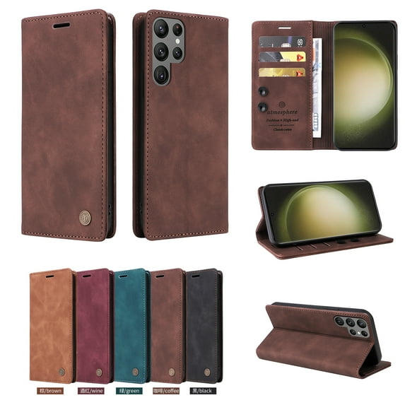 TECH CIRCLE For Galaxy S22 Ultra Wallet case,PU Leather Flip Folio Case with Card Holders RFID Blocking Kickstand Shockproof TPU Inner Shell Phone Cover forSamsung Galaxy S22 Ultra 6.8" 2022,Coffee