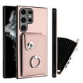 thumbnail image 1 of TECH CIRCLE For Galaxy S22 Wallet Case with Card Holder,360°Rotation Finger Ring Holder Kickstand Protective RFID Blocking PU Leather Flip Cover for Samsung Galaxy S22 6.1" 2022,Pink, 1 of 7