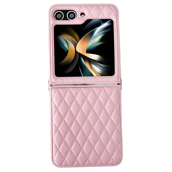 TECH CIRCLE For Galaxy Z Flip 4 Case, Stylish Luxury Soft PU Leather Full Body Shockproof Protective Bumper Girls Women Men Anti-Scratch Phone Case for Samsung Galaxy Z Flip 4 5G 6.7" 2022,Pink