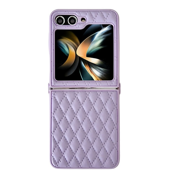 TECH CIRCLE For Galaxy Z Flip5 Case, Stylish Luxury Soft PU Leather Full Body Shockproof Protective Bumper Girls Women Men Anti-Scratch Phone Case for Samsung Galaxy Z Flip 5 5G 6.7" 2023,Purple