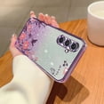 thumbnail image 1 of TECH CIRCLE For Samsung Galaxy A12 Flower Case, Cute Bling Glitter Sparkle Clear Soft Silicone TPU Rubber Women Girls Floral Protective Cover for Samsung Galaxy A12 6.5" 2021,Purple, 1 of 7