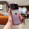 thumbnail image 1 of TECH CIRCLE For iPhone 12 Pro Max Case,Cute Women Girls Bling Glitter Designed Heart Phone Cases Camera Protector Slim Shockproof Protective Cover for Apple iPhone 12 Pro Max 6.7" 2020,Darkpurple, 1 of 1