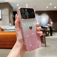 thumbnail image 1 of TECH CIRCLE For iPhone 13 Case,Cute Women Girls Bling Glitter Designed Heart Phone Cases Camera Protector Slim Shockproof Protective Cover for Apple iPhone 13 6.1" 2021,Pink, 1 of 1